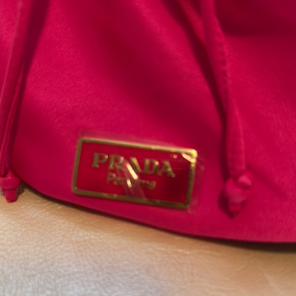 Prada Pink Velvet Backpack with Drawstring Closure - Picture 2 of 11